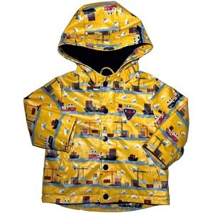 Canada House Baby Boy 9 Mos Hooded Raincoat Jacket Yellow Boat Ship Fleece Lined